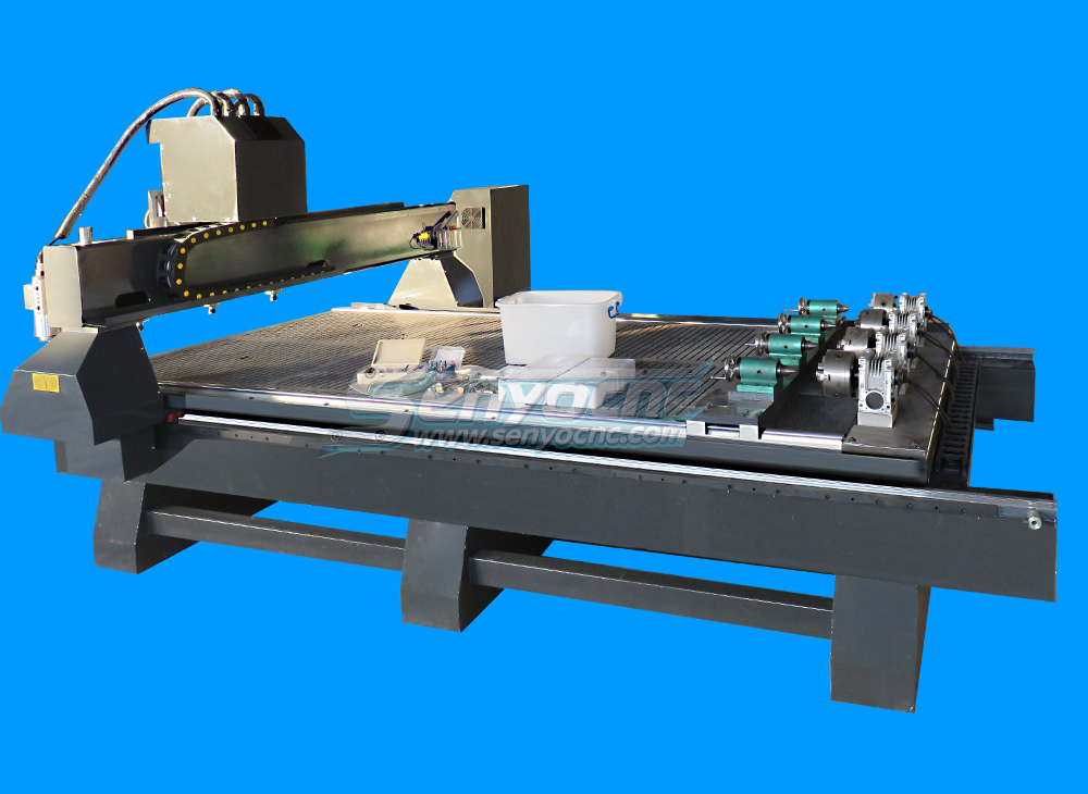 Boost Productivity With 4-Head CNC Wood Router Machine With 4 Rotary Axes