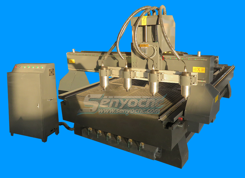 Boost Productivity With 4-Head CNC Wood Router Machine With 4 Rotary Axes