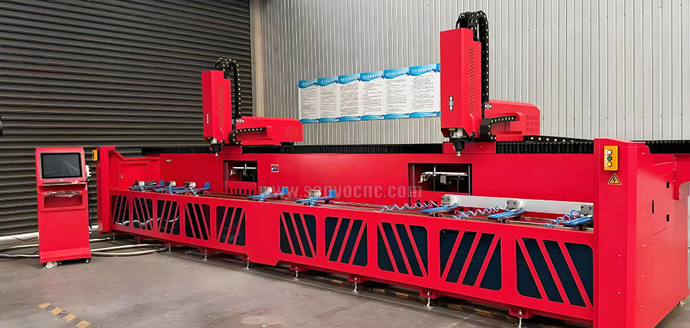 2-Head 4 Axis CNC Machining Center for Aluminum Profile Milling, Drilling & Multi-Angle Processing