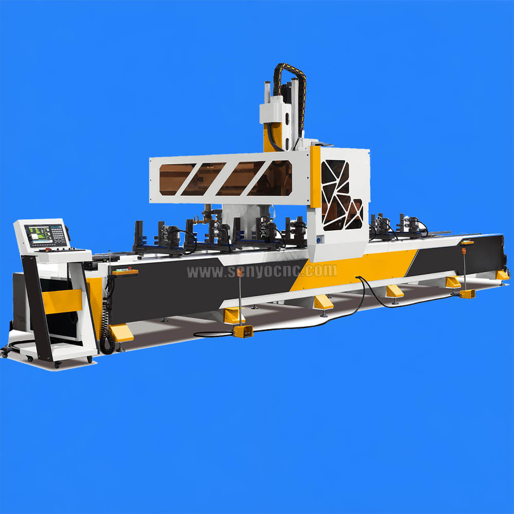 High-Speed 4-Axis CNC Aluminum Machining Center 6500mm with 12-Tool ATC for Curtain Wall & Industrial Profiles